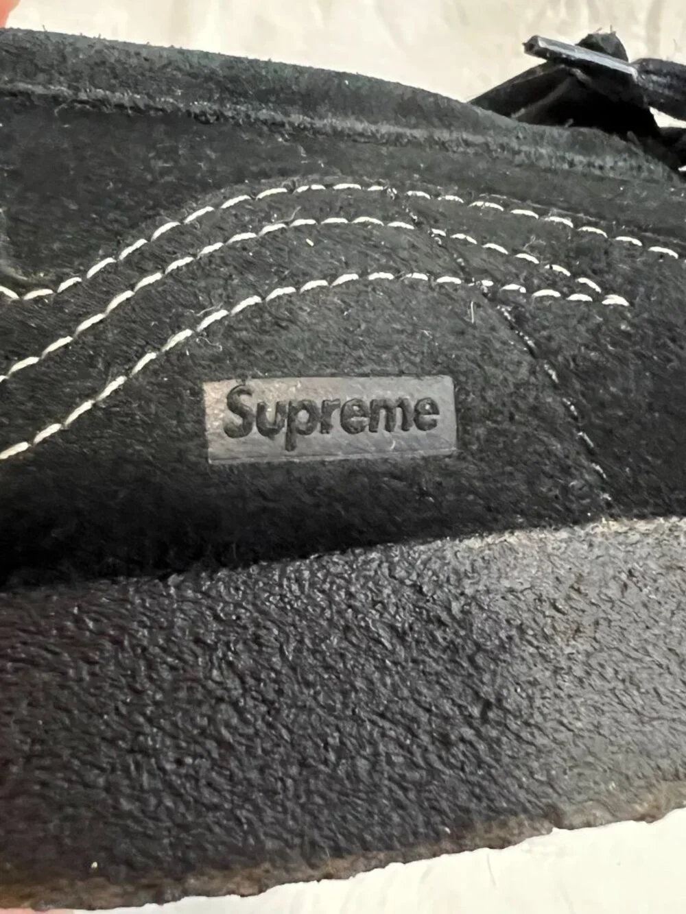 Supreme x Clarks Originals Wallabee shoe black suede mens 8.5 western stitched